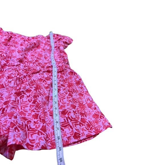 Vineyard Vines Size Small Linen Tile Otomi Tropical Romper Off Shoulder Shorts - Picture 3 of 6